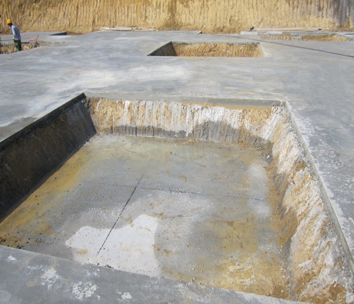 南昌市建筑設計研究院總部辦公大樓工程筏板基礎下柱墩找平、彈線
